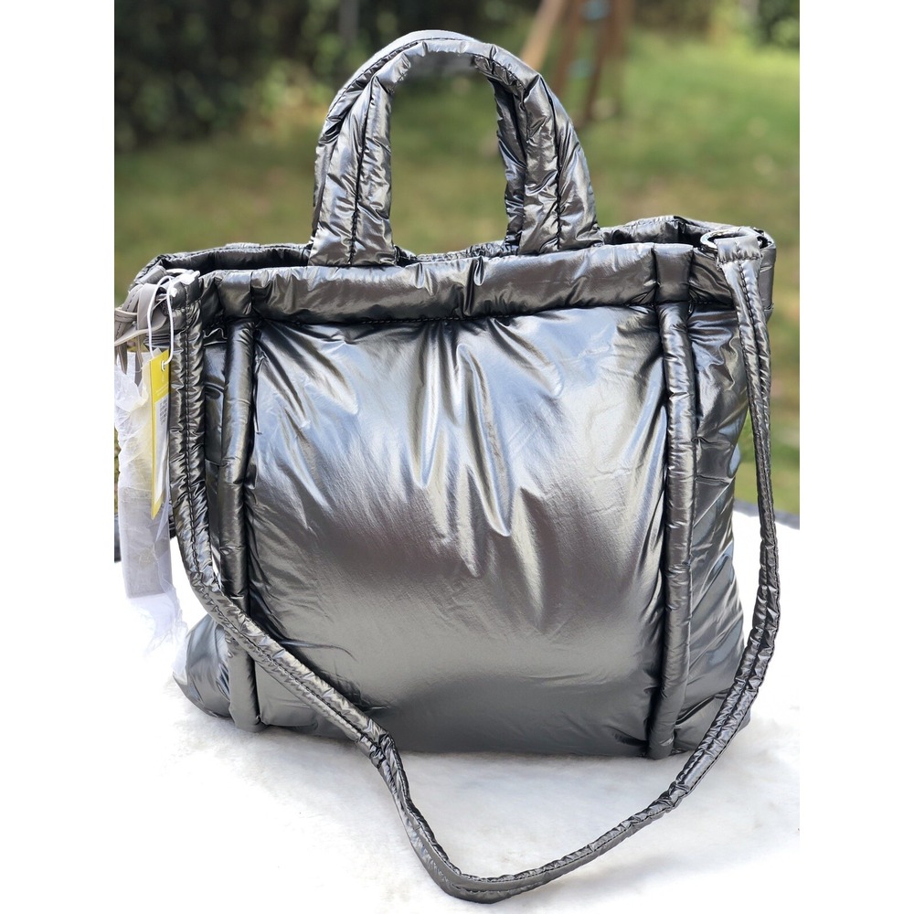 Vince Camuto Washable Nylon Tote silver Myah gunmetal color A391206
